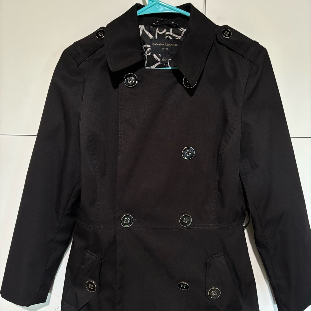 Banana Republic Womens Classic Trench Coat Timeless Quiet Luxury Chic Petite M